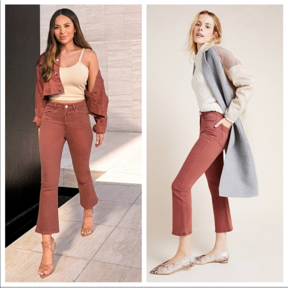 Anthropologie DL1961 Bridget Cropped Mid Rise Sculpt Boot Jeans in Cozumel 27